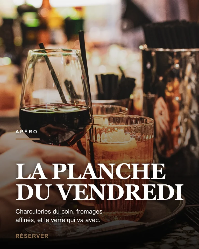 Post sur l’apéritif du vendredi, avec appel à réserver une table