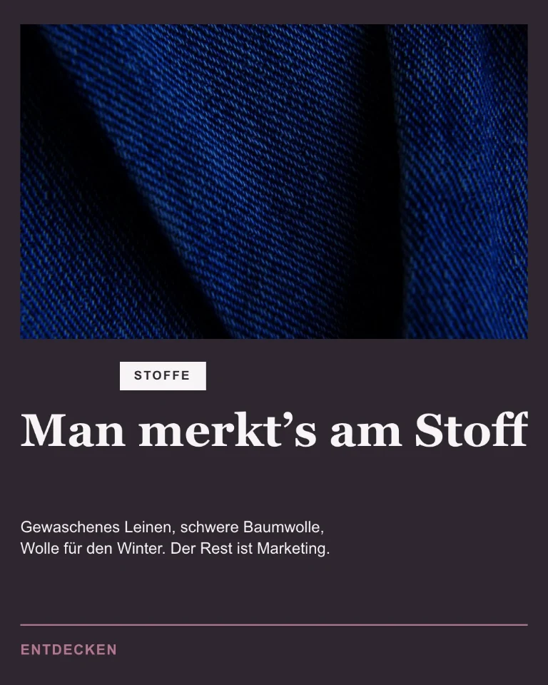 Post über die Stoffdetails, mit Verweis auf die Auswahl