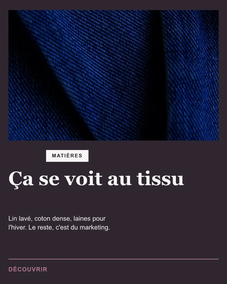 Post sur le détail des tissus, avec renvoi vers la sélection