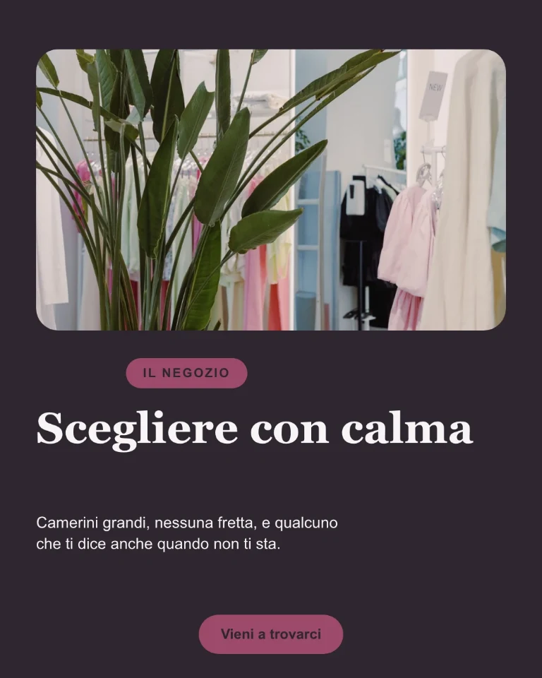 Post sull'esperienza in negozio, con invito a passare