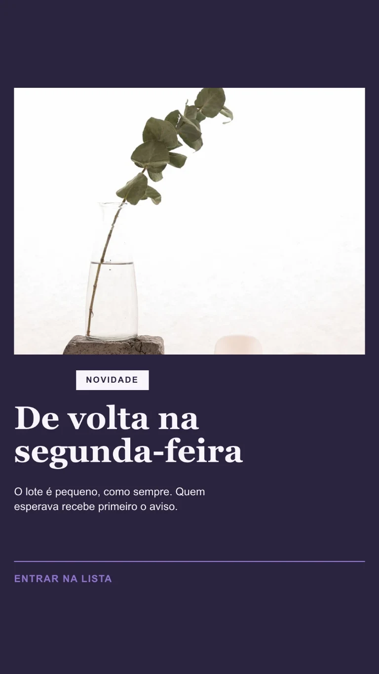 Story vertical sobre uma reposição de stock, com convite para a lista de espera