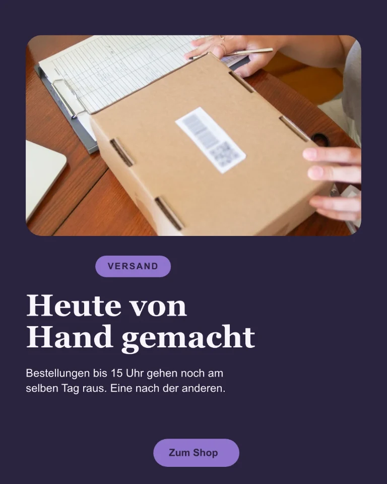 Post zu den Versandzeiten, mit Verlinkung zum Shop