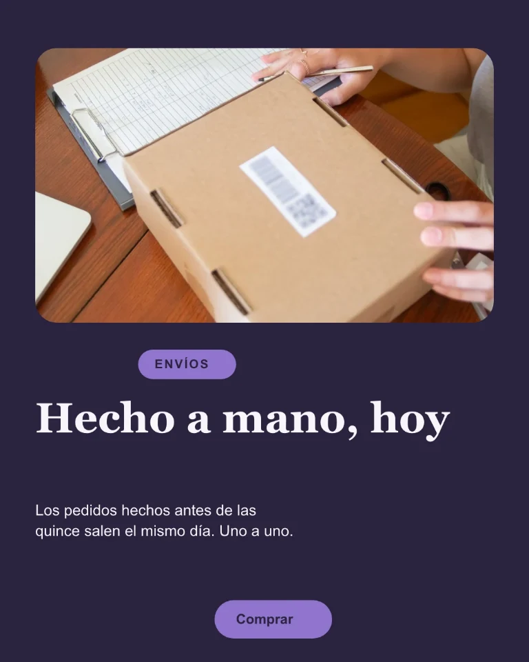 Post sobre los plazos de envío, con enlace a la tienda