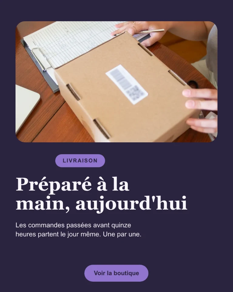 Post sur les délais d’expédition, avec renvoi vers la boutique