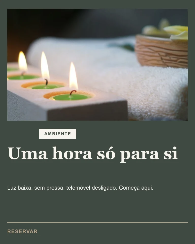 Post sobre o ambiente do centro de estética, com convite à marcação