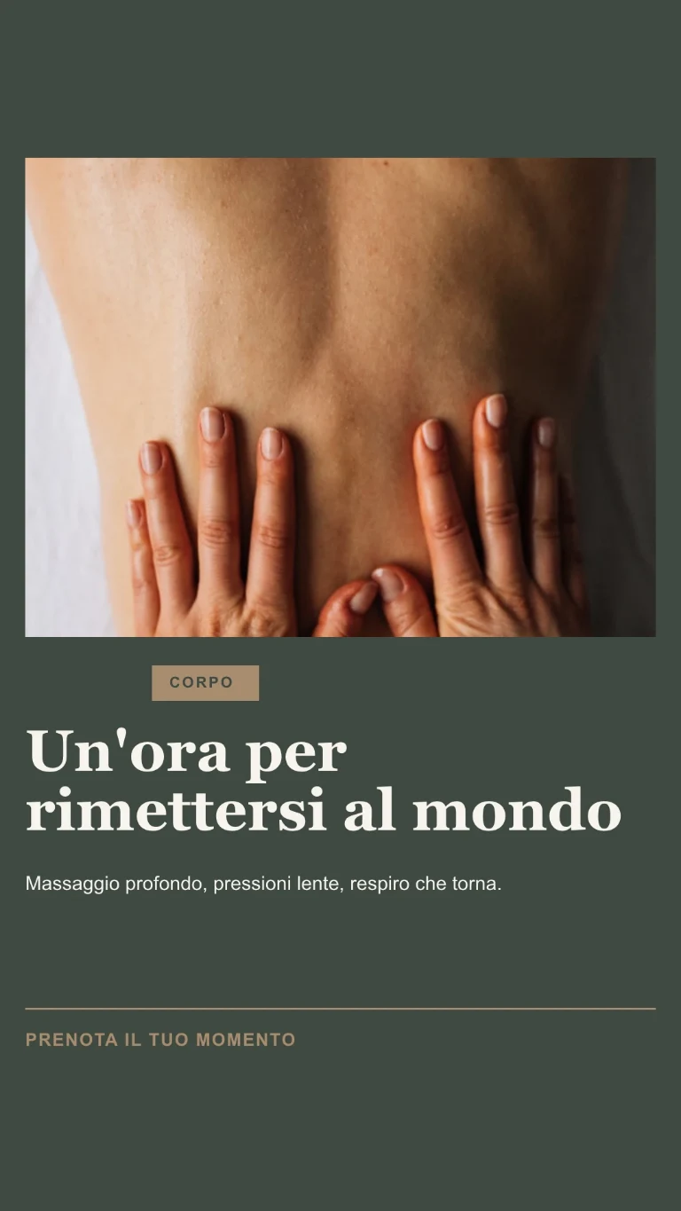 Storia verticale su un trattamento corpo, con invito a prenotare