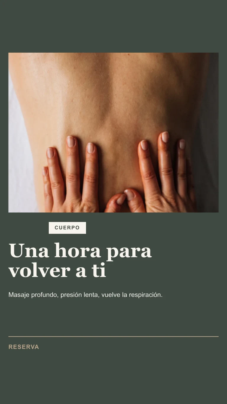 Story vertical sobre un tratamiento corporal, con invitación a reservar