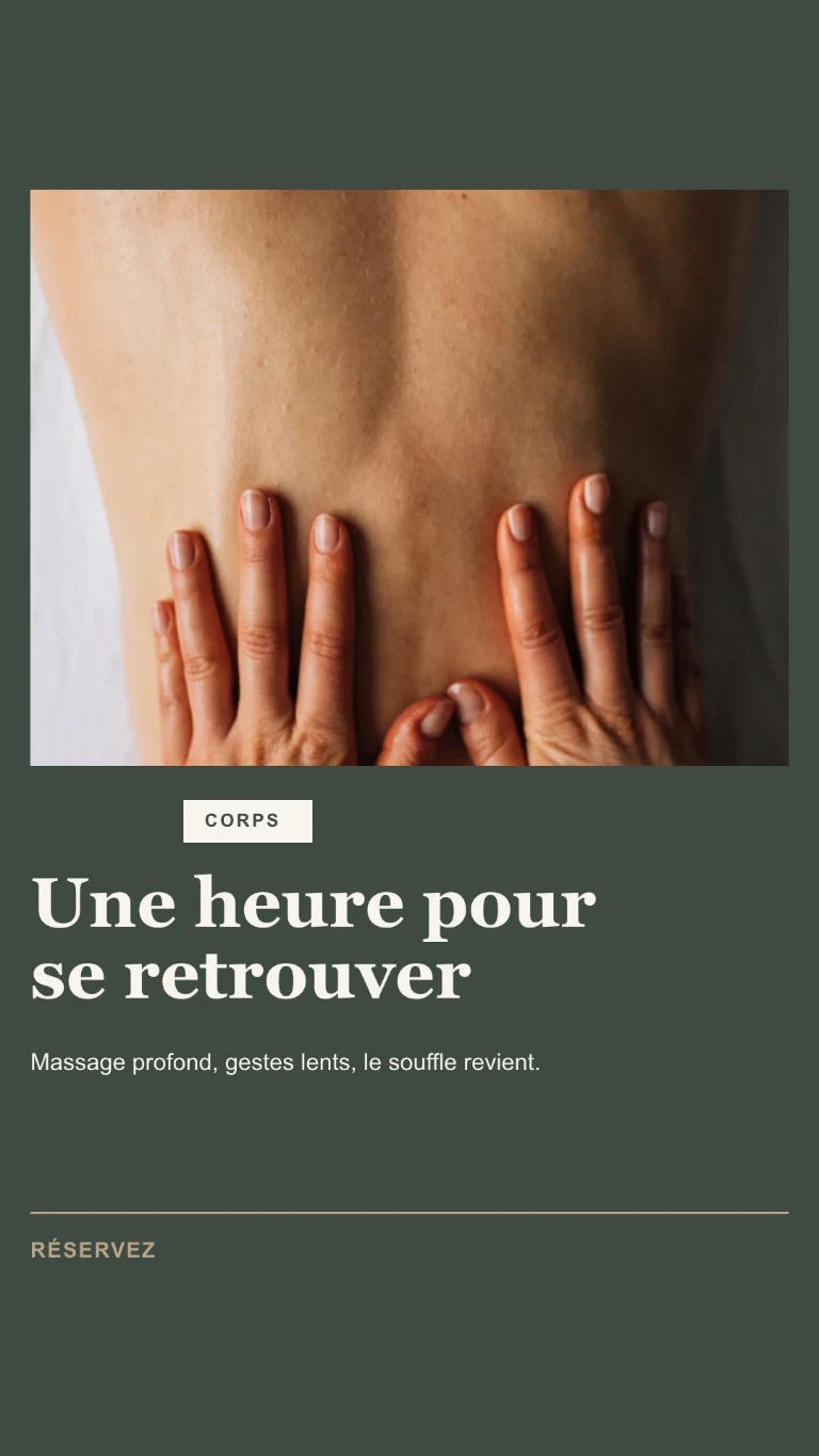 Story verticale sur un soin du corps, avec invitation à réserver
