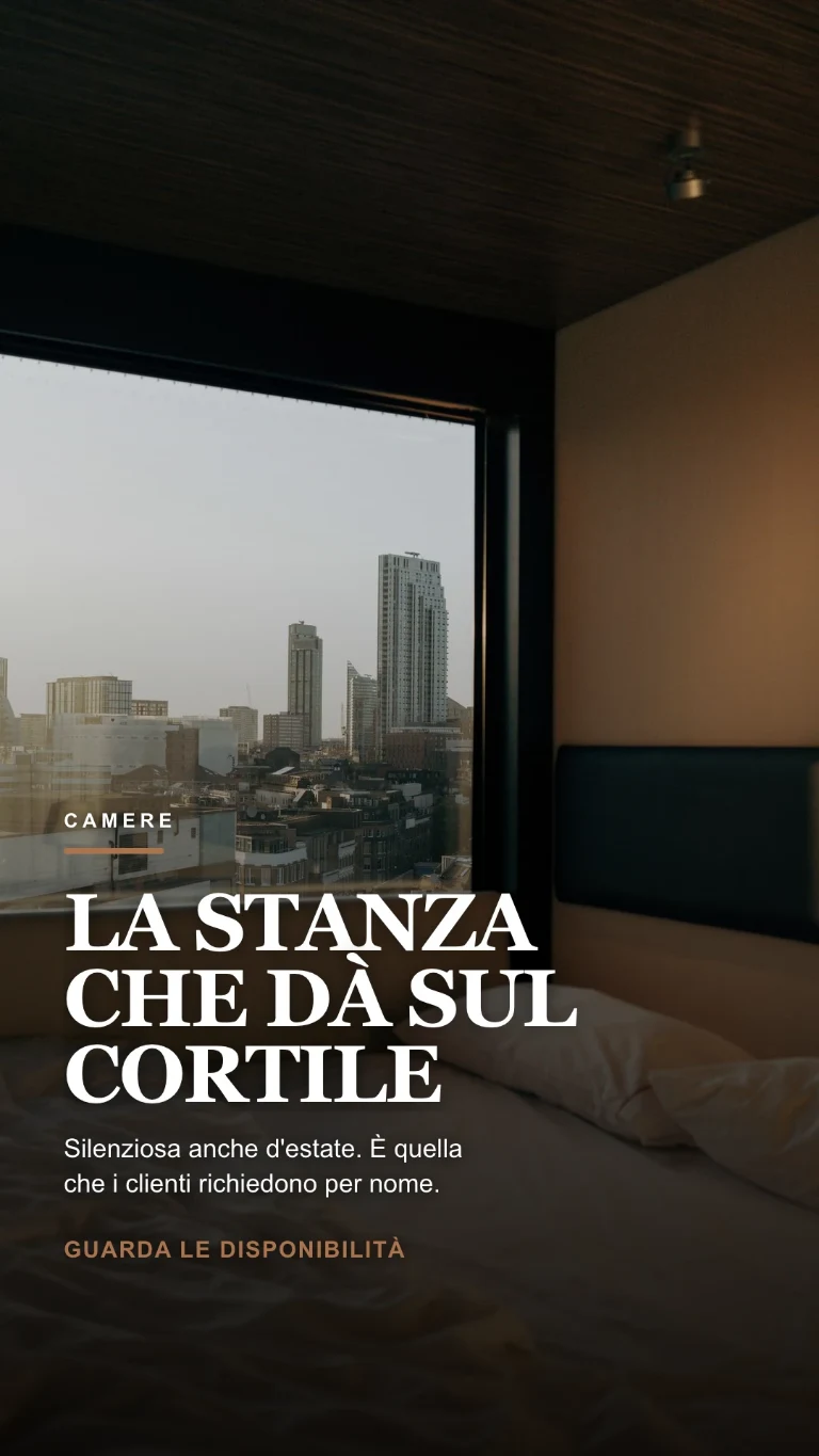 Storia verticale su una camera, con rimando alle disponibilità