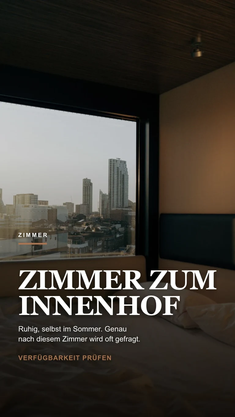 Vertikale Story über ein Zimmer, mit Verweis auf die Verfügbarkeit