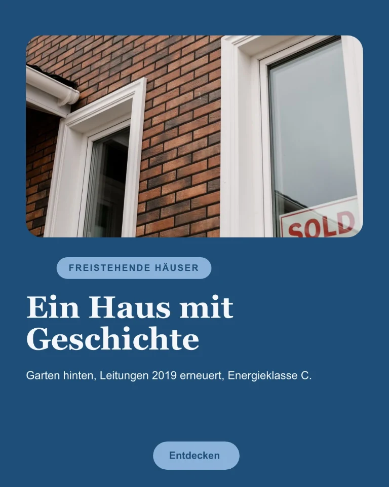 Post über ein freistehendes Haus, mit Verweis auf das vollständige Exposé