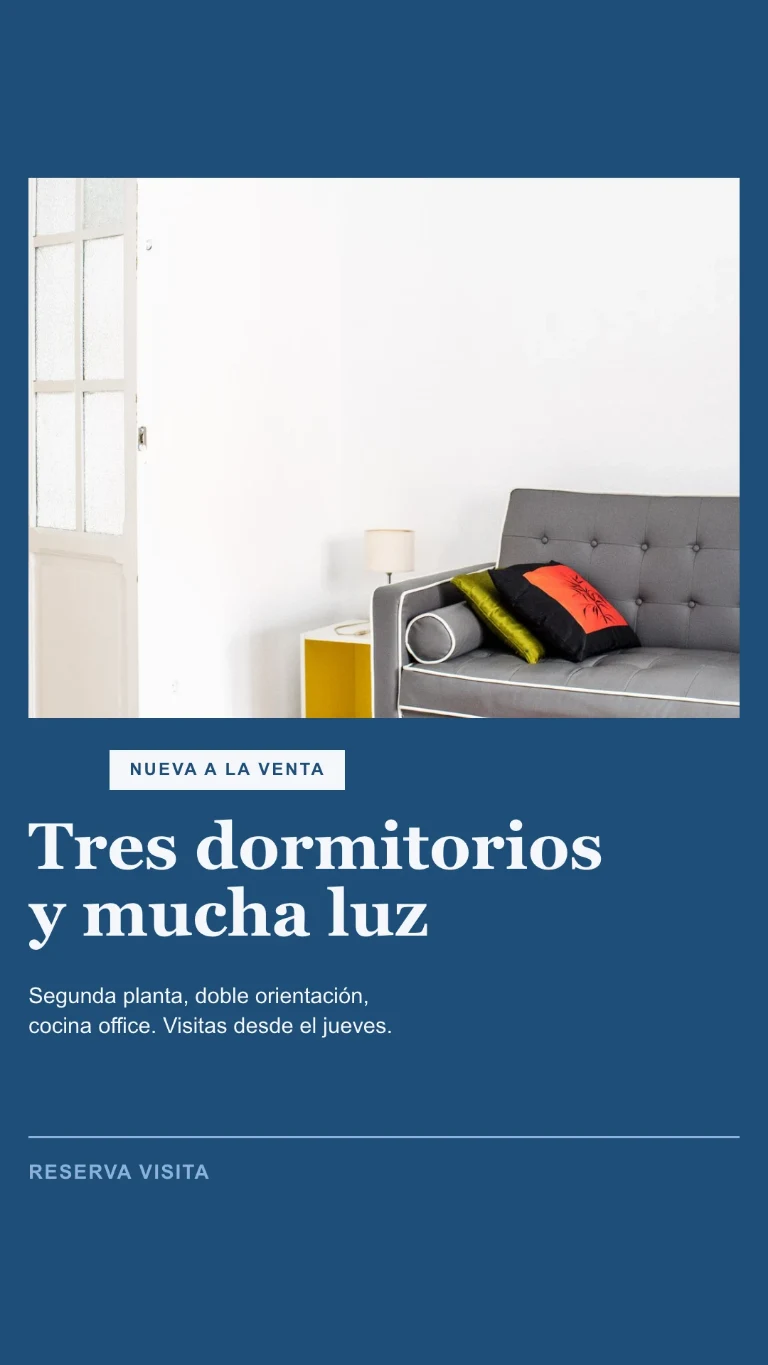 Story vertical sobre un nuevo inmueble en venta, con invitación a concertar una visita
