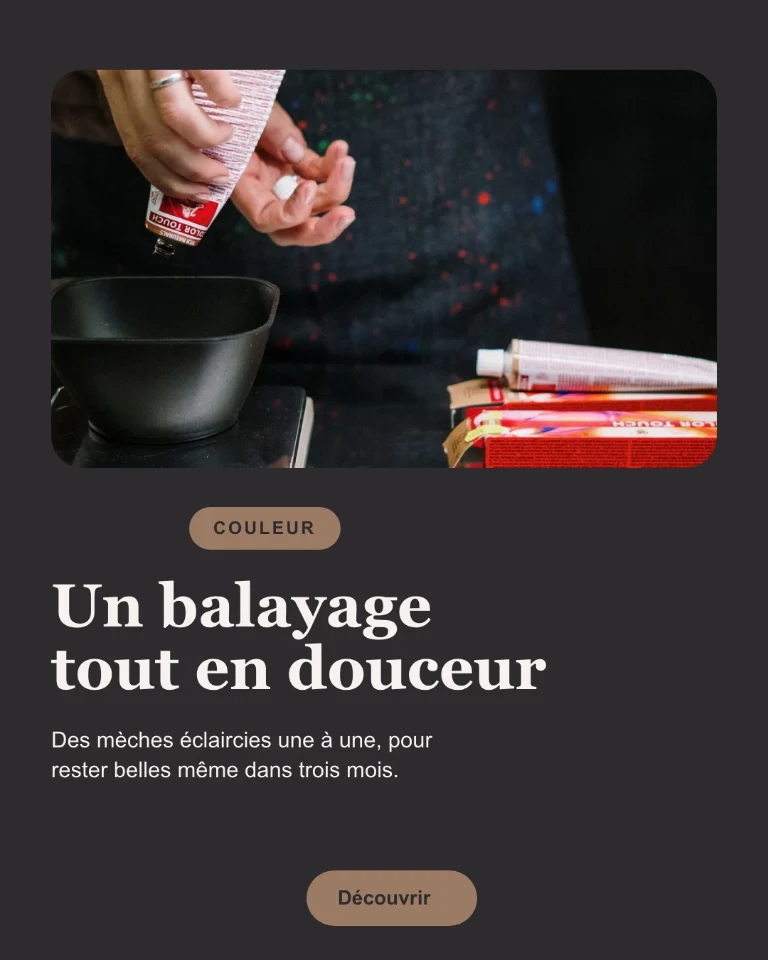 Post carré sur le balayage, avec un texte qui explique la technique et le badge de catégorie « Couleur »