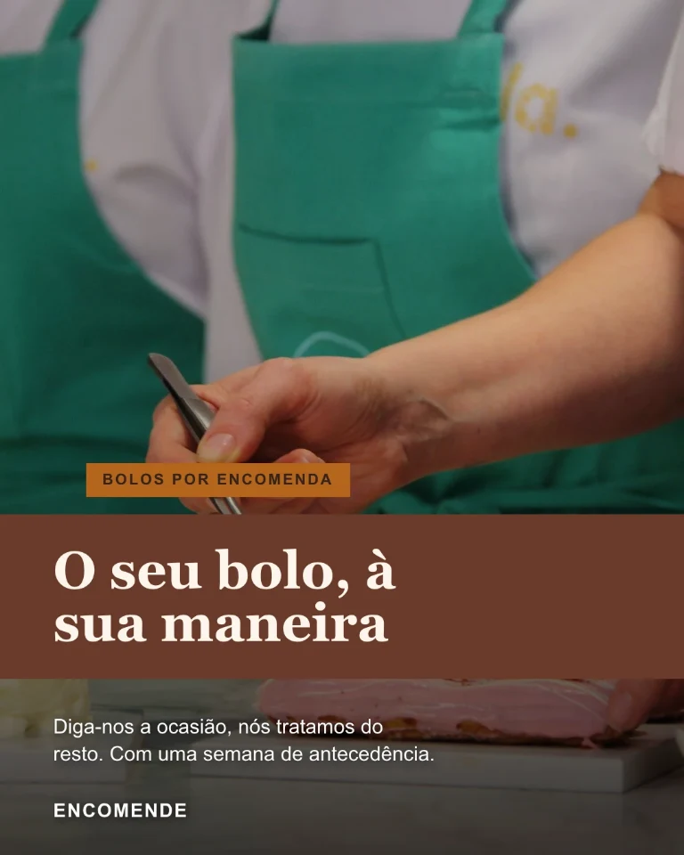 Post sobre bolos por encomenda, com chamada para encomendar