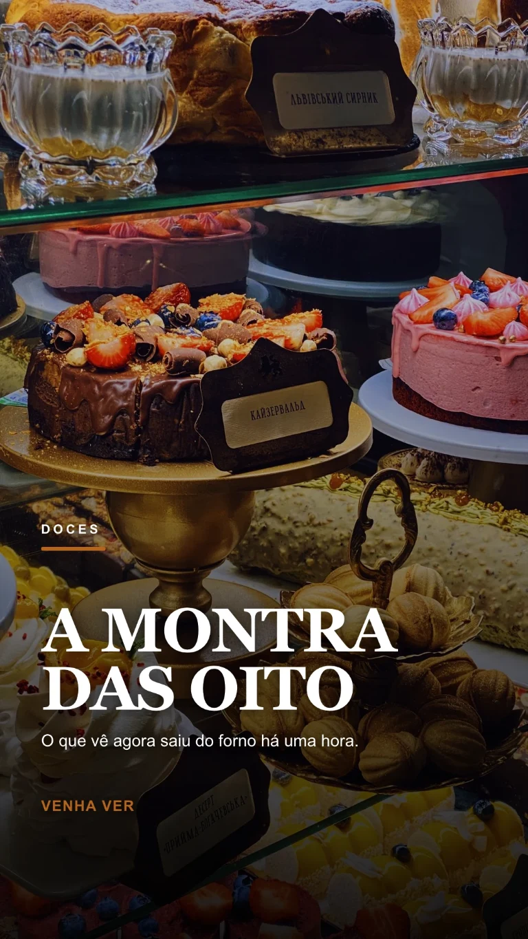 Story vertical sobre a montra da manhã, com convite para passar por lá