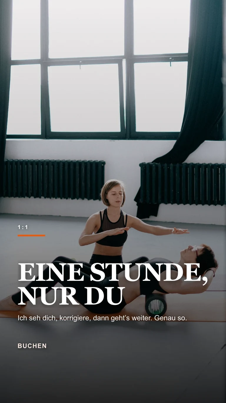 Vertikale Story über eine 1:1-Einheit mit Einladung, ein Beratungsgespräch zu buchen