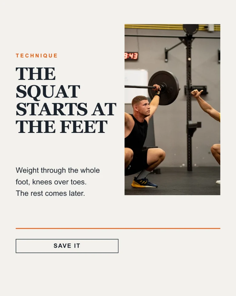 Post with a technique tip on a strength exercise
