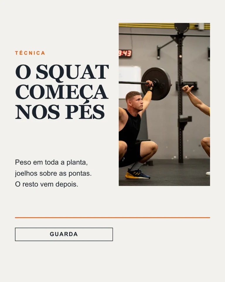 Post com uma dica de técnica sobre um exercício de força
