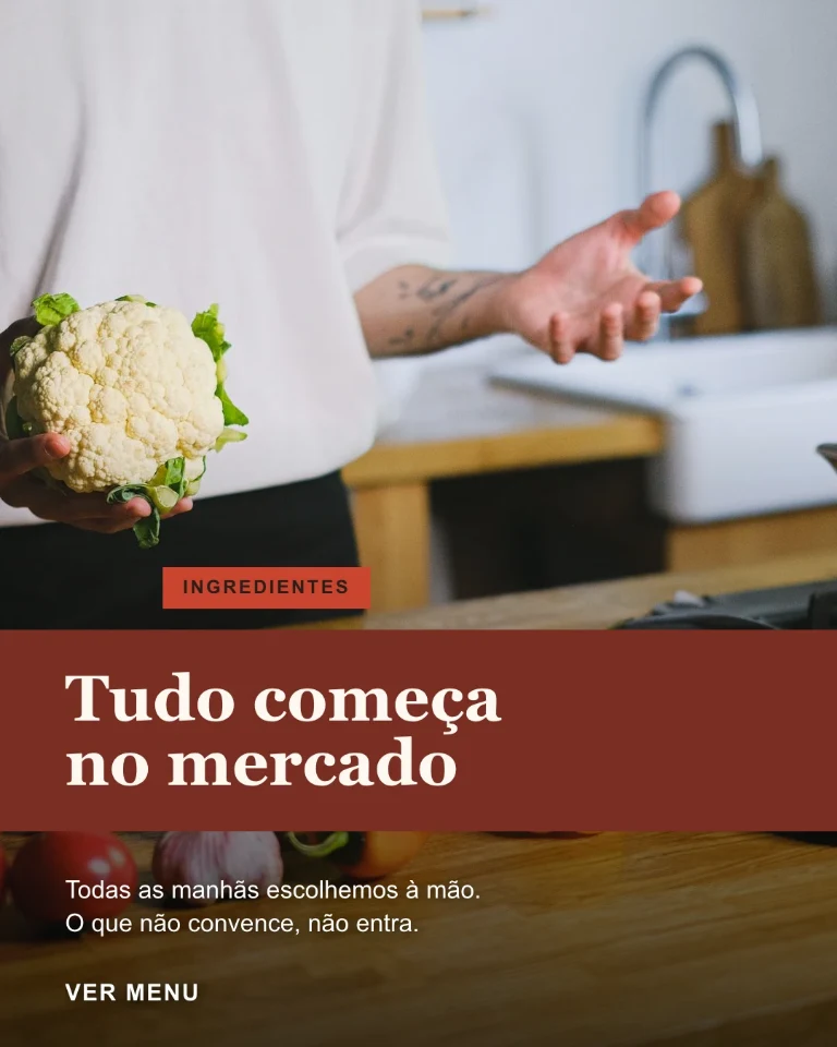 Post sobre os ingredientes escolhidos no mercado, selo «Ingredientes»