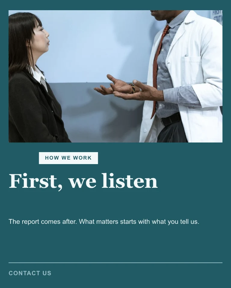 Post about the working method, with a prompt to get in touch
