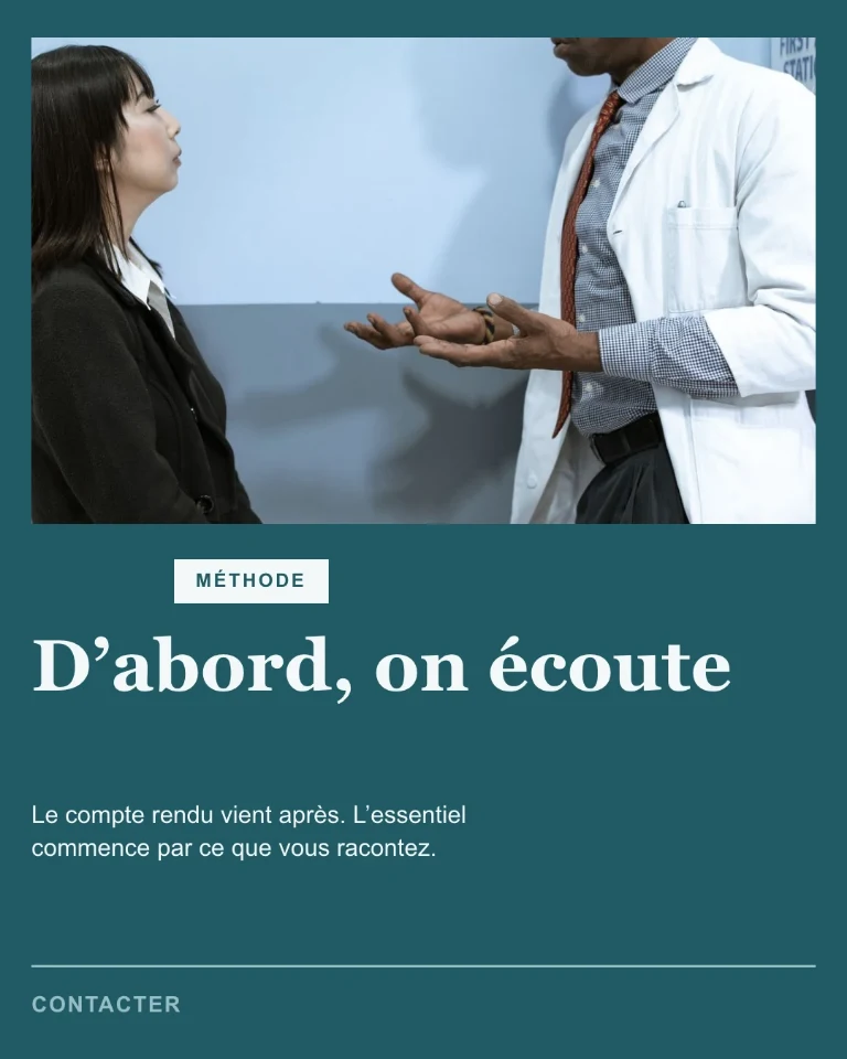 Post sur la méthode de travail, avec invitation à prendre contact